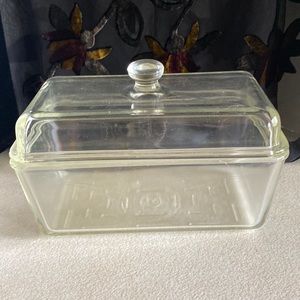 Vintage 1950’s Westinghouse clear glass loaf dish with matching lid